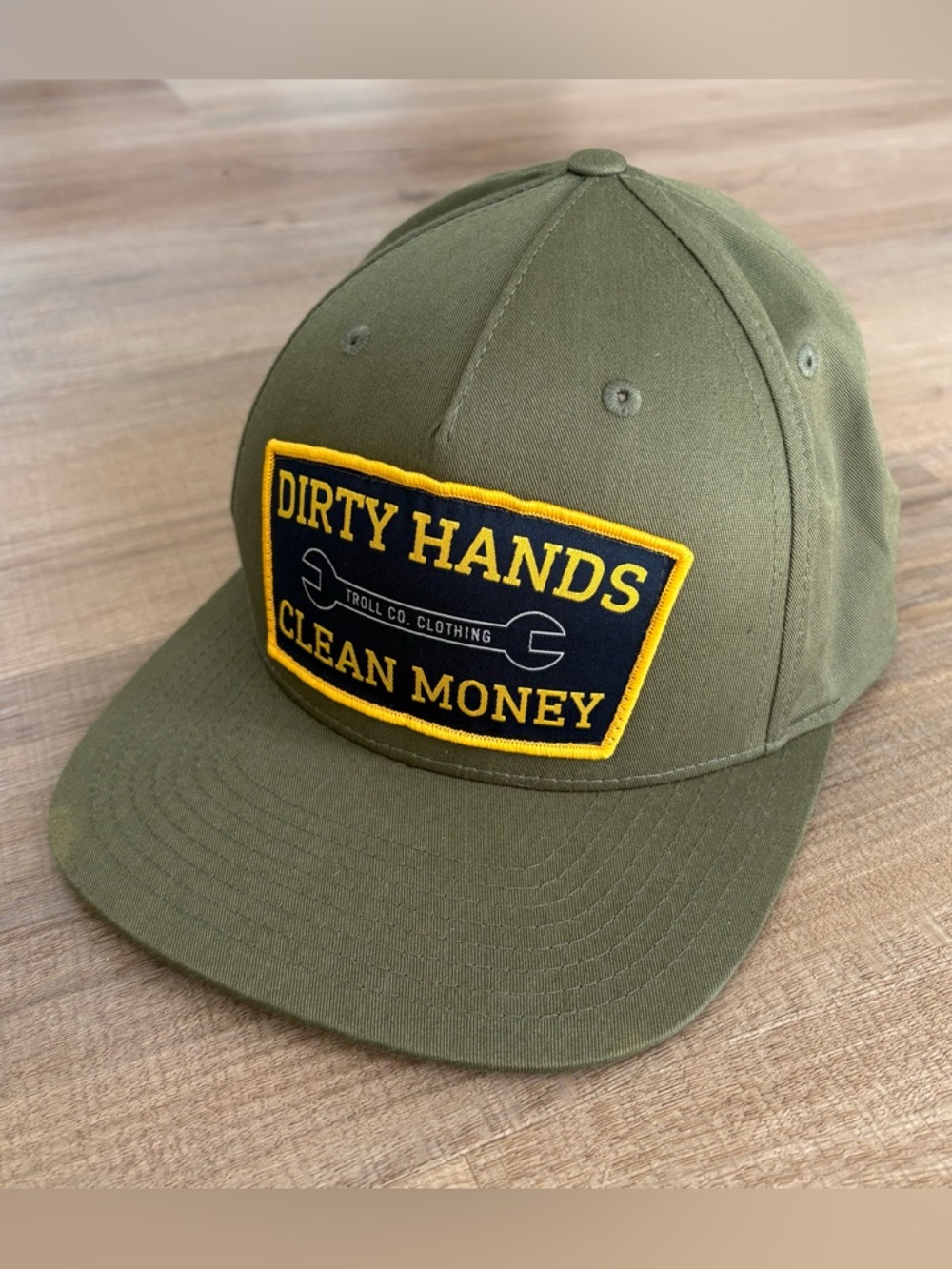 Troll Co. Stalwart Snapback Hat - DHCM Patch - Olive Green